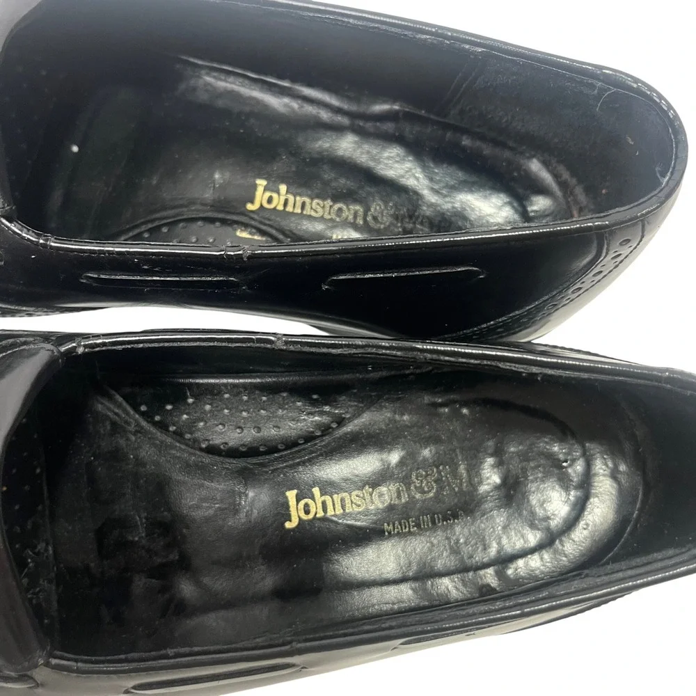 Johnston & Murphy Daniel Forbes Black Tassel Kiltie Leather Loafers 8 USA Read